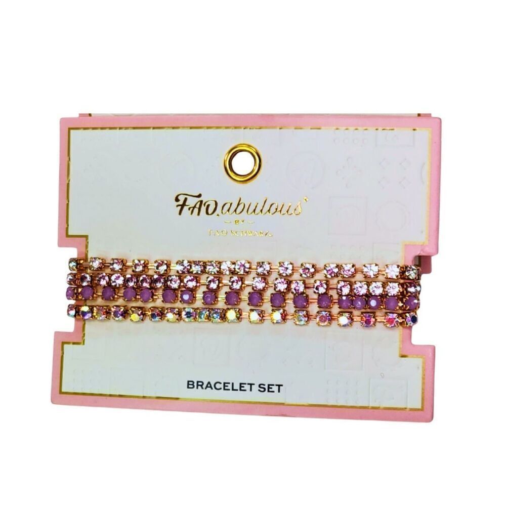 FAOabulous By FAO Schwartz Rhinestone Stretch Tennis Bracelet Set Of 4 Stackable